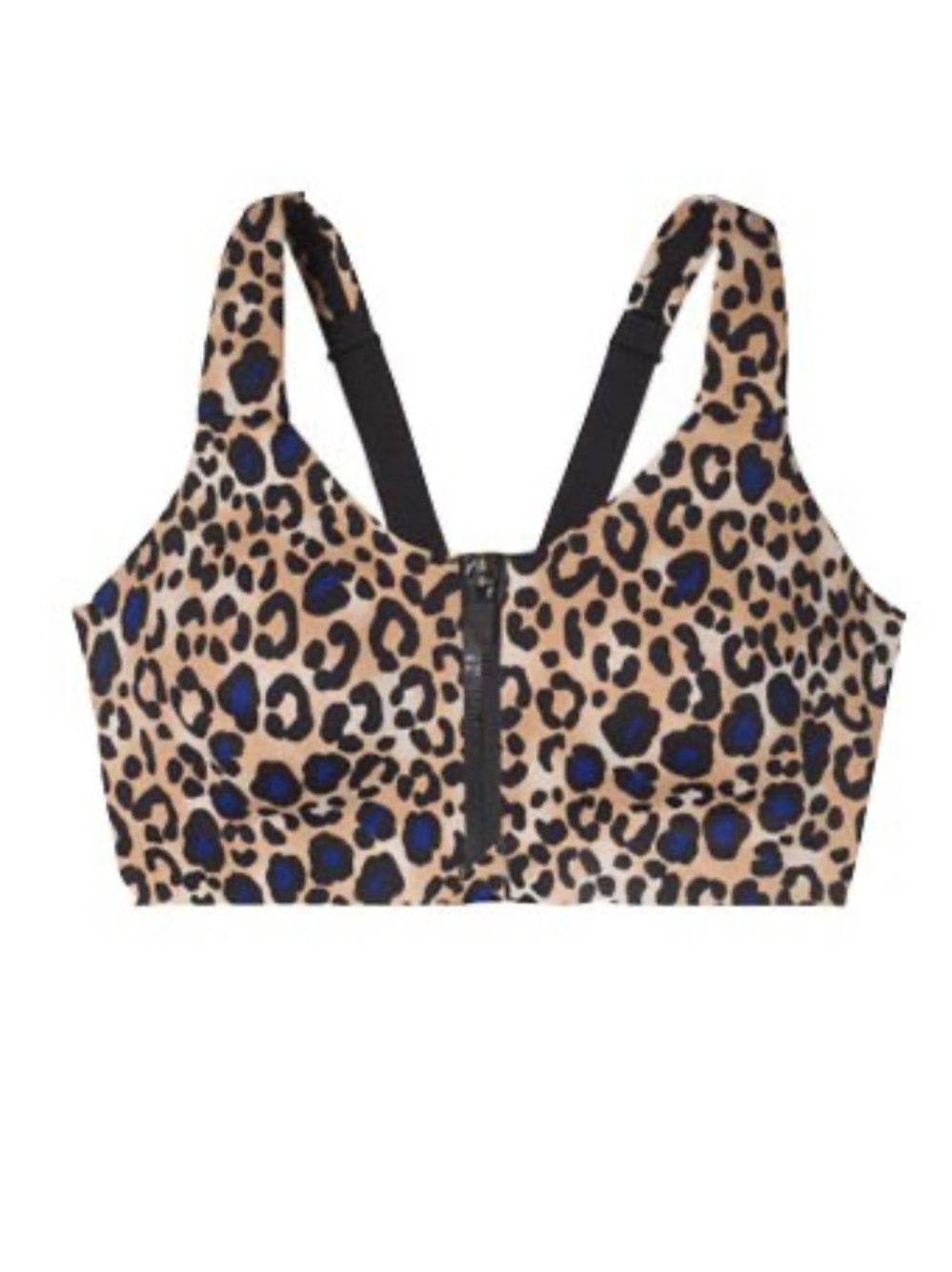 Victoria Secret VSX Knockout Front-Close Sports Bra Leopard Print SZ 36DDD